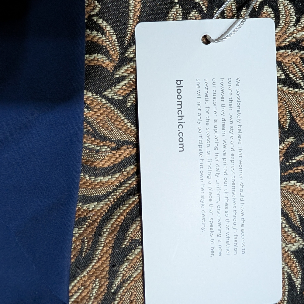 BloomChic Navy Blue V-Neck Bathing Suit - Picture 4 of 8